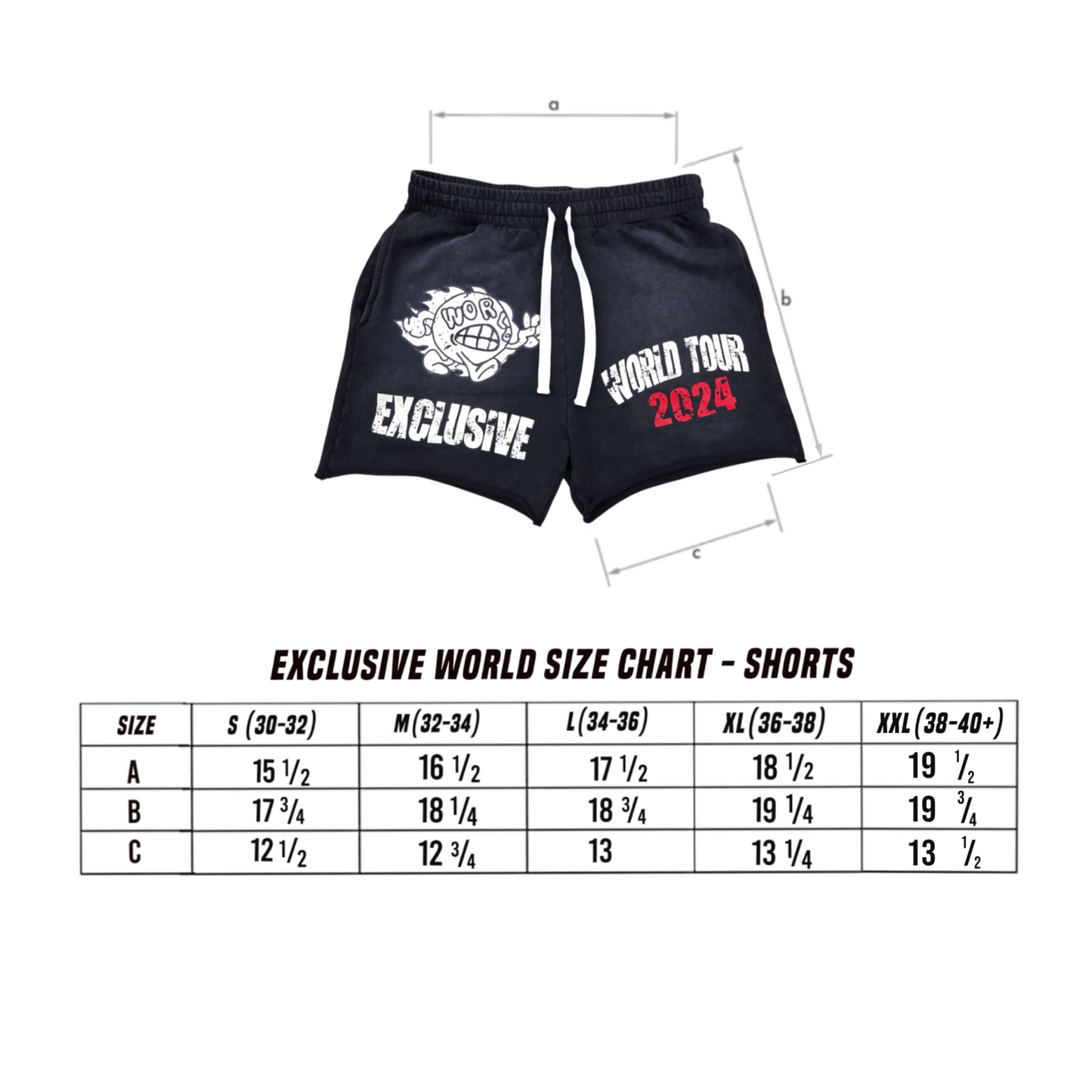 WORLD TOUR SHORTS (BLACK)